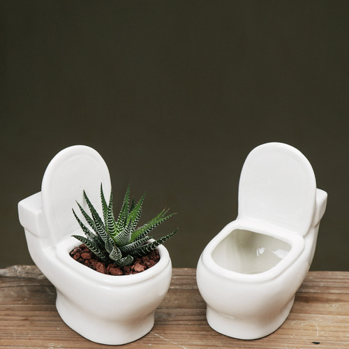 Gardening cross-border white ceramic succulent flower pot creative European balcony planting green plant small flower pot hotel flower pot