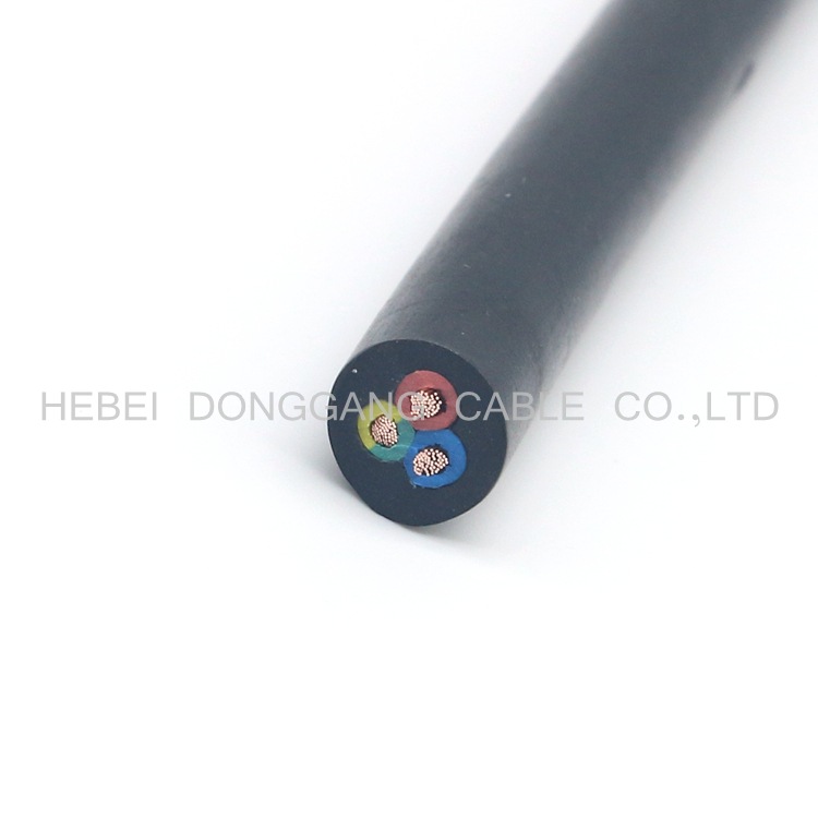 东港线缆橡胶护套电线电缆 橡套多芯软电缆YC3*4平方紫铜橡套线缆