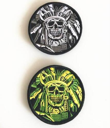 Heat Death Skull Embroidered Velcro Armband US Army Morale Military Tactical Embroidered Armband