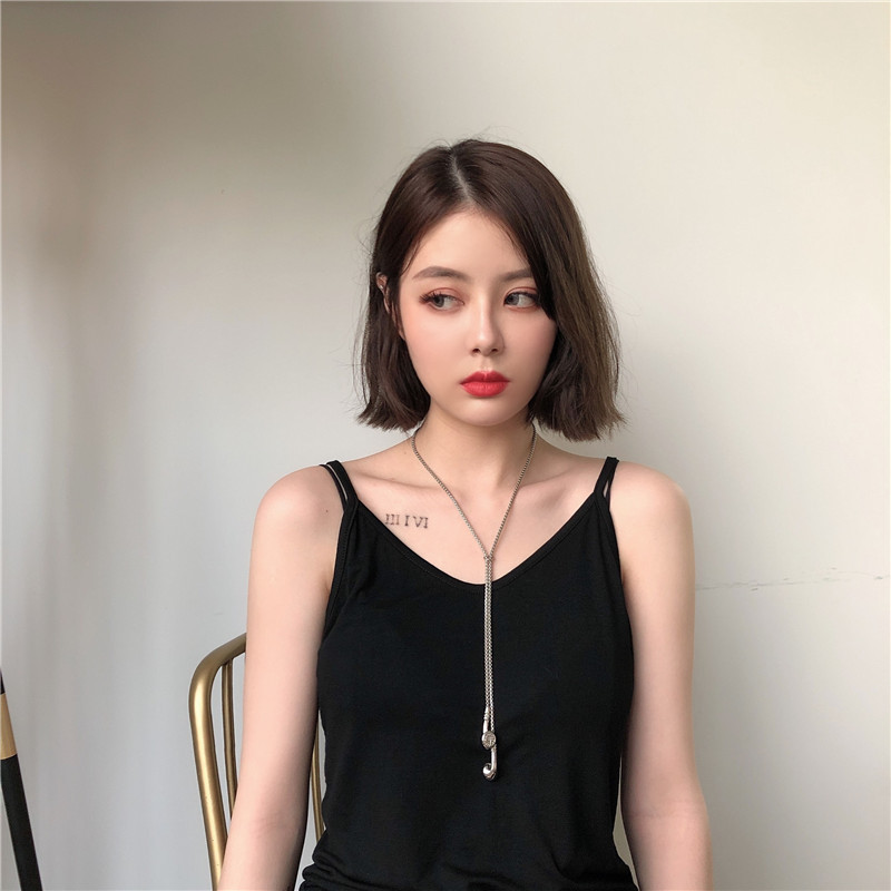 Earphone Necklace Stainless Steel Adjustable Long Chain Pendant_voghion.com