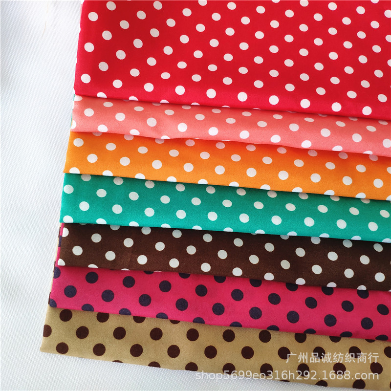 Polyester wave dot printed cloth peach skin velvet 0.6 dot printed…