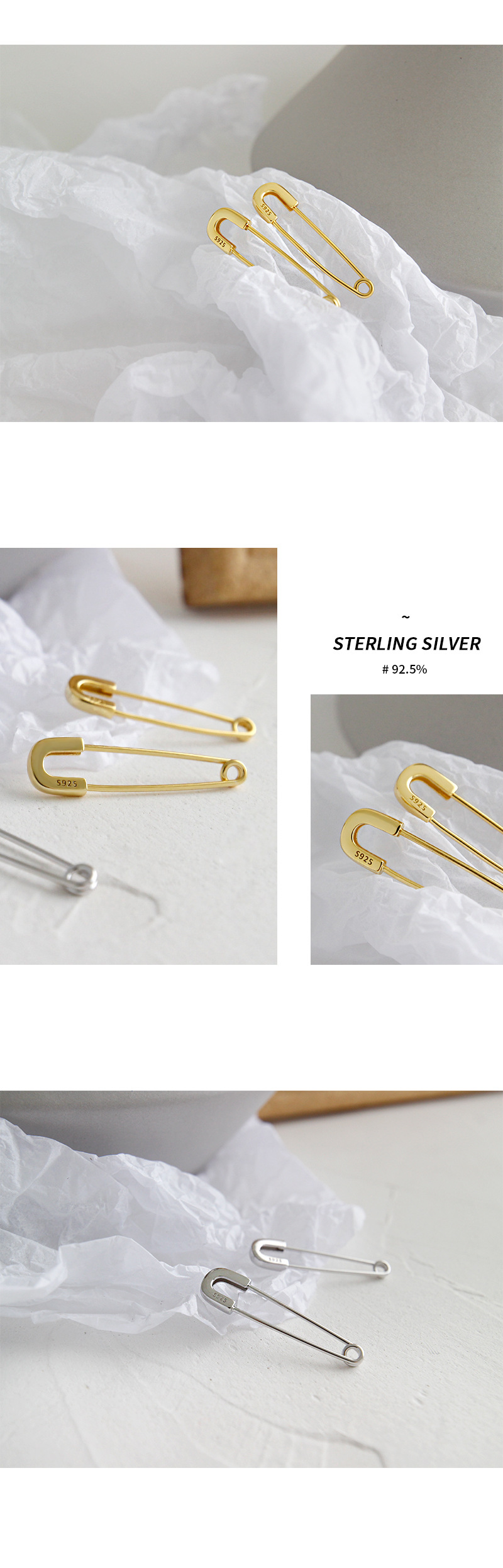 Platinum Plated Plating Material Korean Style Pin Silver Earrings Wholesale