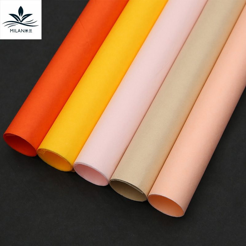 Papel de pera monocromo papel de regalo de la flor papel de regalo ramo de mano papel de revestimiento papel arruga papel de mantenimiento de la mano fresco coreano