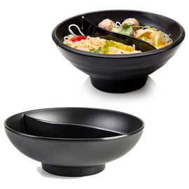 火锅仿瓷商用韩式双格太极鸳鸯圆形密胺餐具碗筷分格汤碗面碗