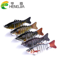 HENGJIA Fishing Lure Trolling 7-Section 10CM 15.4G Hook Realistic Hard Fish Bait Trolling Bait