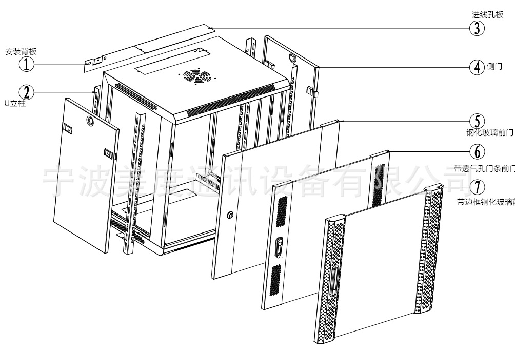 美度星硕12U壁挂墙柜 600*450*12U玻璃门小机柜挂墙式12U网络机柜