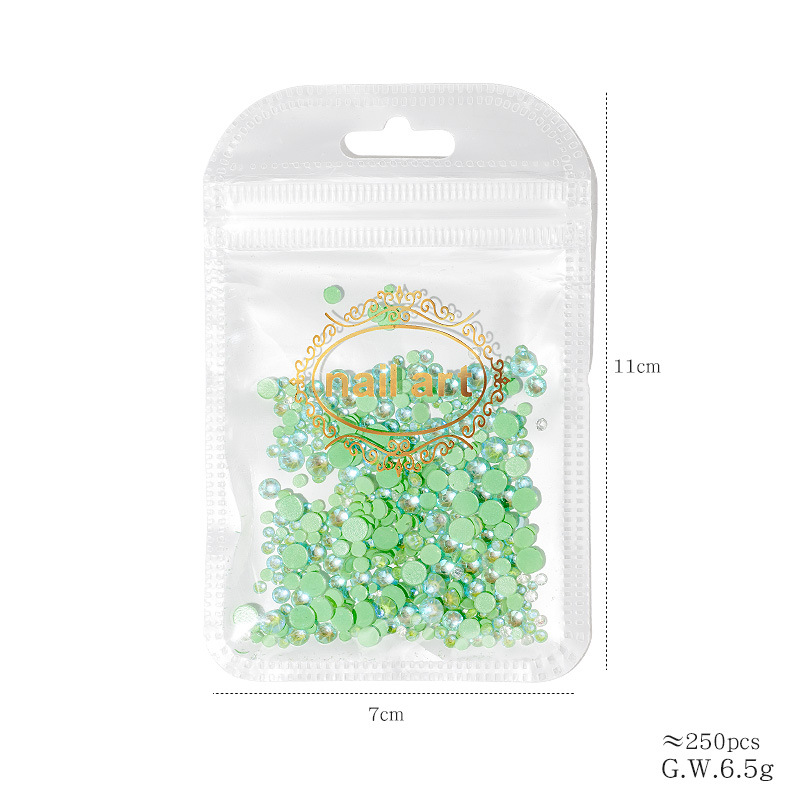 Taifei clavo taladro 8-color redondo diamante plano DIY clavo taladro luminoso diamante tamaño mezclado 288 brillante diamante luminoso