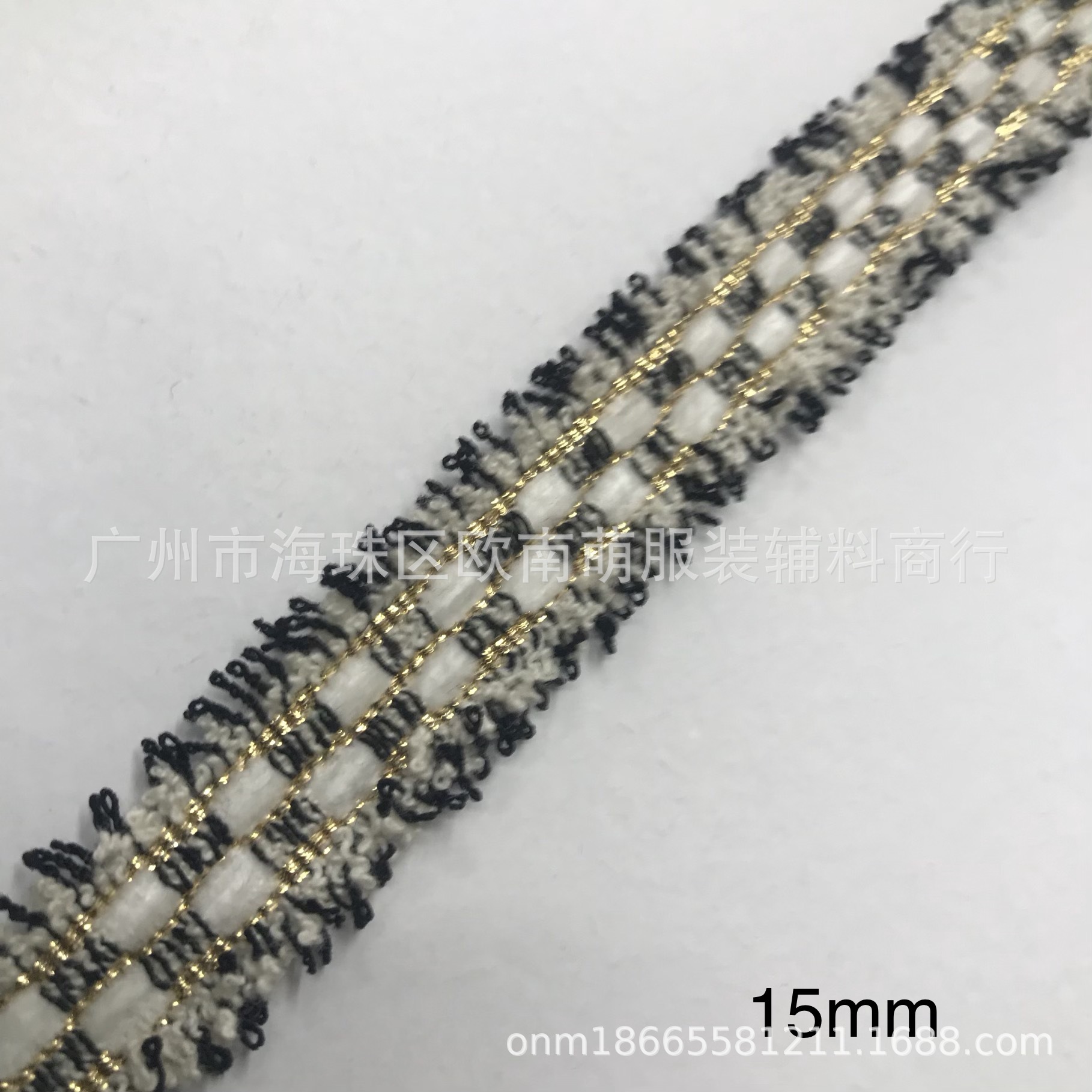 厂家直销现货黑白色小香风织带鞋材家纺灯罩服装服饰饰品辅料花边