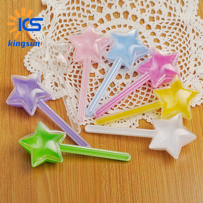 小仙女五角星形星星魔法棒塑料创意糖果喜糖盒彩色糖豆包装盒批发|ms