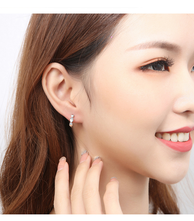 1 Pair Fashion Heart Shape Copper Inlaid Zircon Earrings display picture 1