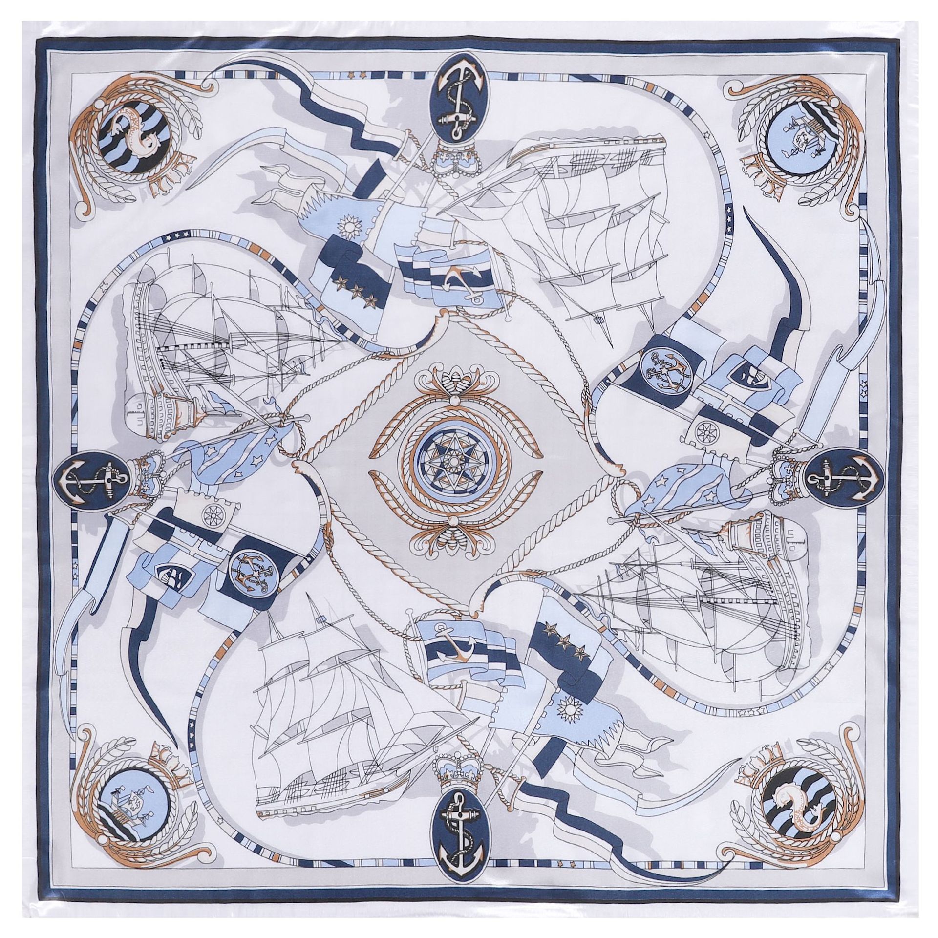 Women's Elegant Sweet Ship Satin Silk Scarf display picture 1