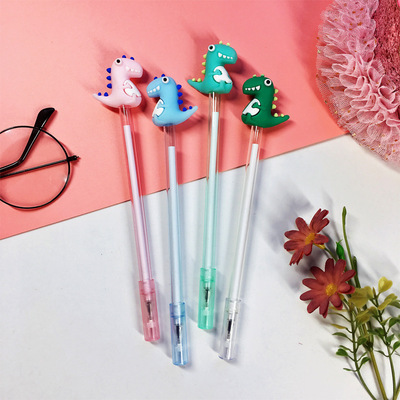 厂家直销 创意卡通泡泡龙中性笔办公签字黑芯水笔0.5mm可爱恐龙笔|ms