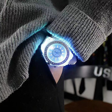 外贸热销镶钻石英表LED灯夜光手表日内瓦GENEVA休闲男女生情侣表