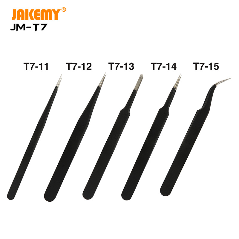 ESD不锈钢防静电精密镊子 电子维修DIY弯头直头燕窝挑毛镊子JM-T7
