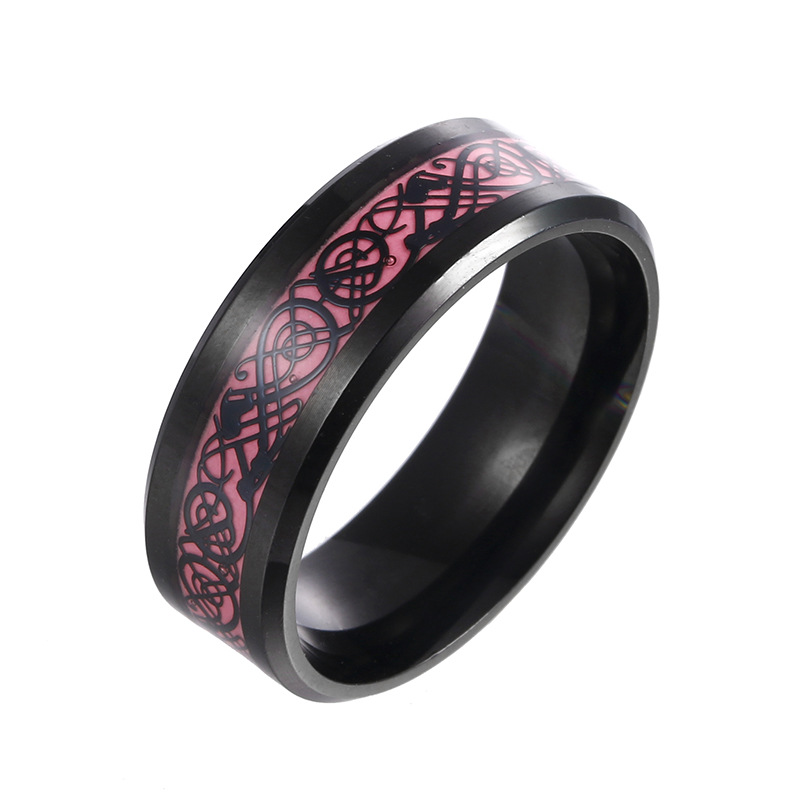 Fashion Luminous Colors Stainless Steel Dragon Pattern Ring display picture 6