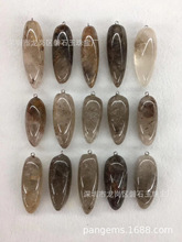 欧美外贸出口热销款天然水晶抛光原石吊坠 天然茶晶吊坠项饰配件