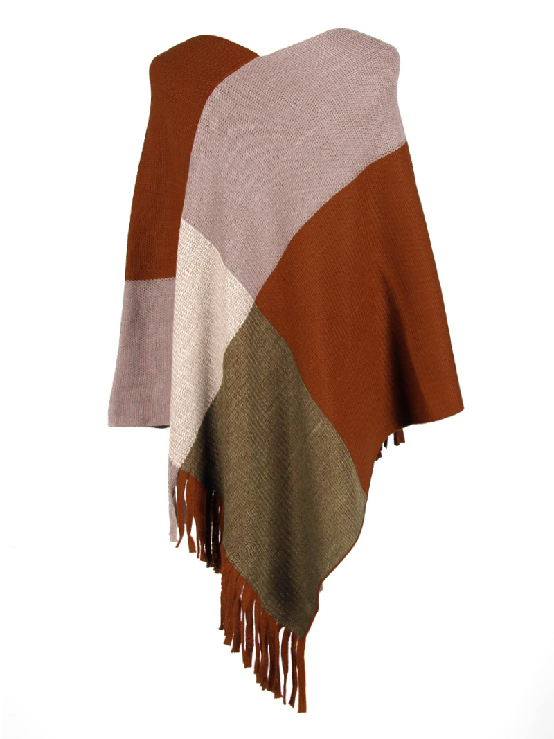 Tassel Color Matching Shawl Cloak NSMMY83354