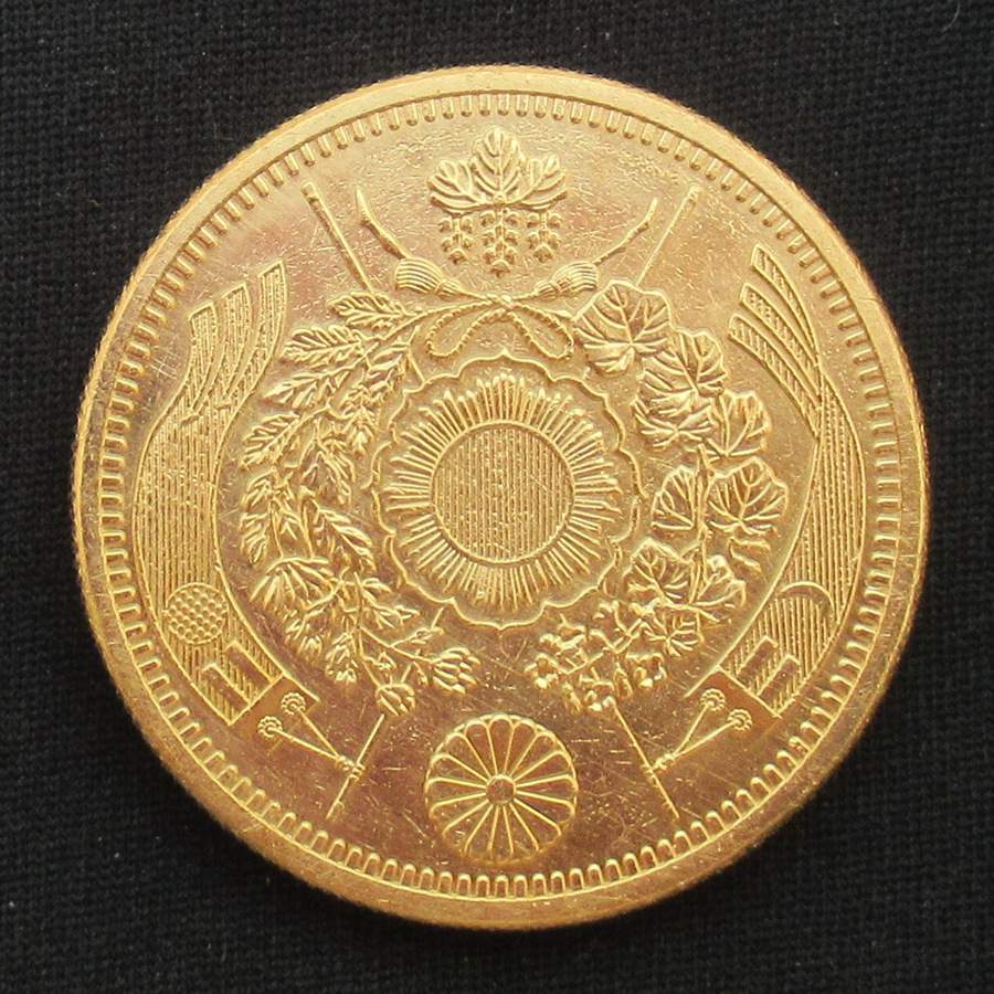工場価格直売注文日本金貨20元明治10年金メッキ複製記念貨幣