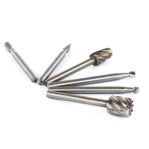 6pcs high speed steel rotary file, grinding head, carving cutter, milling cutter, woodworking special-shaped rotary file, small tooth file wholesale