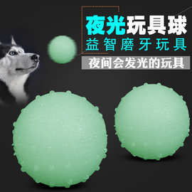 厂家现货直销 新款狗玩具TPR材质 耐咬夜光波波球 互动宠物发光球