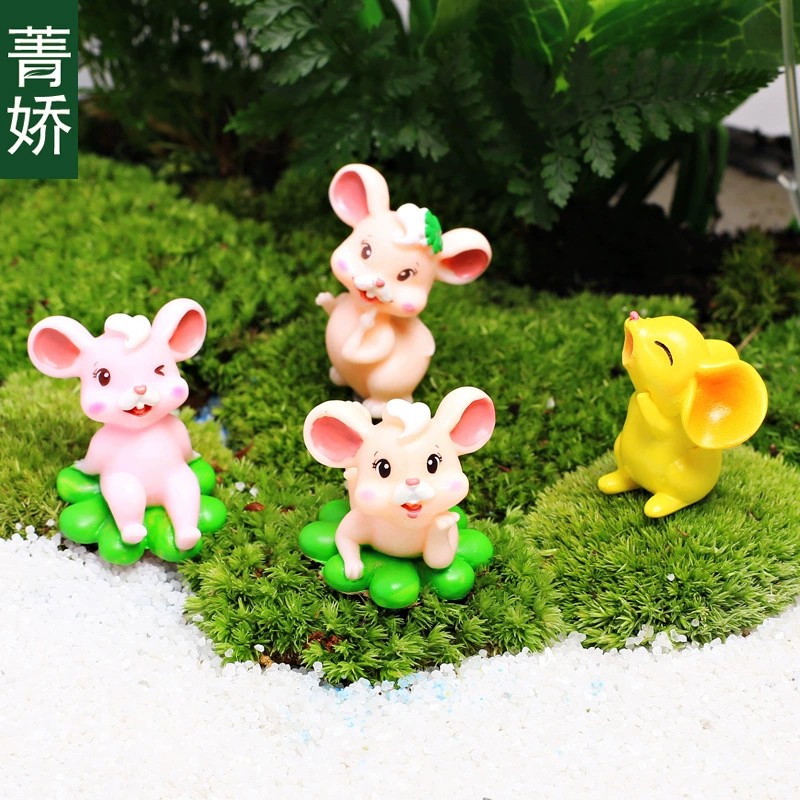 Новогодний фестиваль нескольких мышей микро пейзаж DIY Материал Комбинация моделирование украшения пейзаж небольшой горшок украшение