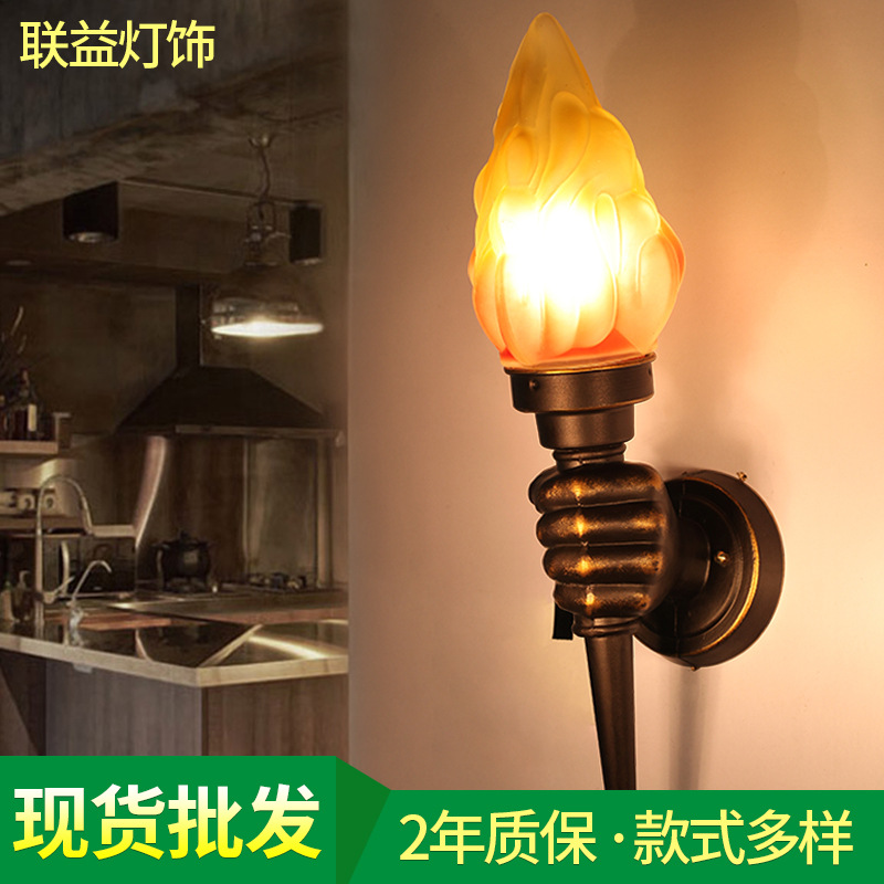 户外防水壁灯欧式过道阳台火炬灯复古咖啡馆餐厅酒吧创意bideng