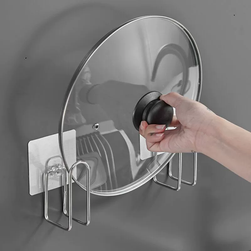 Кухонная стойка для хранения из нержавеющей стали Стеллаж для крышки кастрюли без перфорации для кухонной доски Стеллаж для настенных принадлежностей для хранения Разделочная доска Бытовая техника