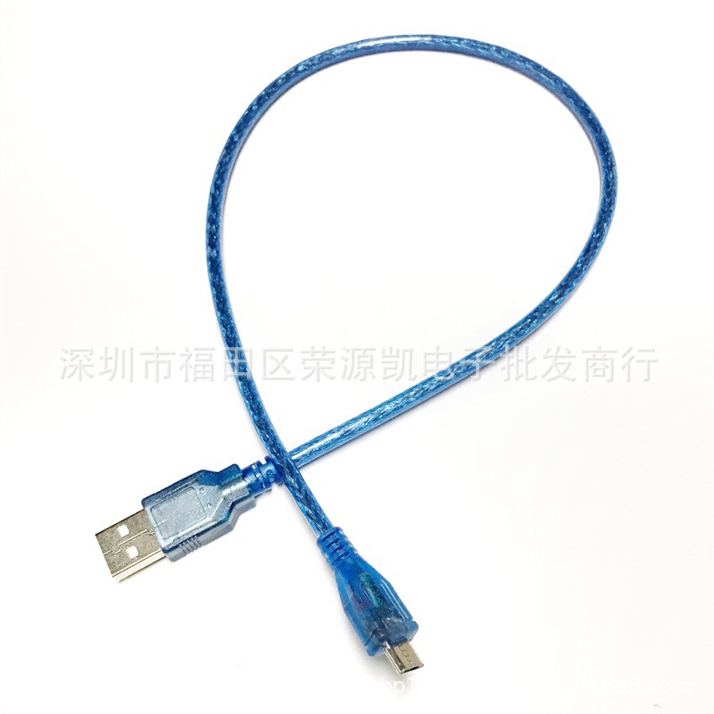 厂家批发 USB转micro线 透明蓝 安卓手机数据线 micro数据线 V8线-阿里巴巴