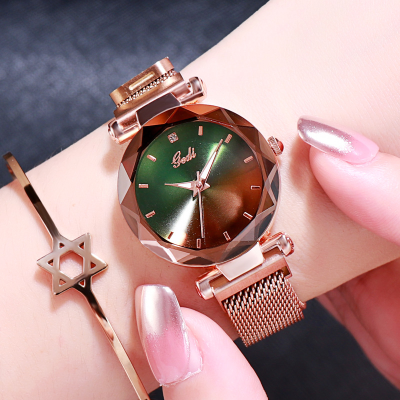 Goldie GEDI New Gradient Disc Watch Women's Internet Celebrant Same Style Lazy Watch Fashion Casual Small Fresh Quartz Watch
