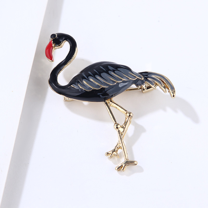Enamel Design Simple Style Style Simple Style Pin Flamingo Alloy Enamel Women'S Brooches