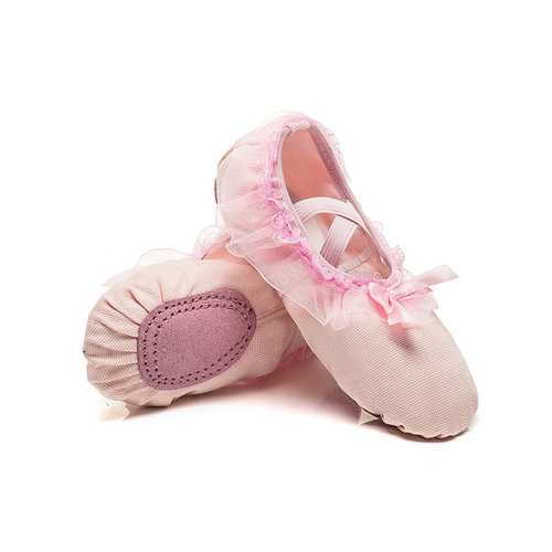 Manufacturer wholesale lace-free lace bow children's dance shoes soft sole practice performance ballet shoes for women