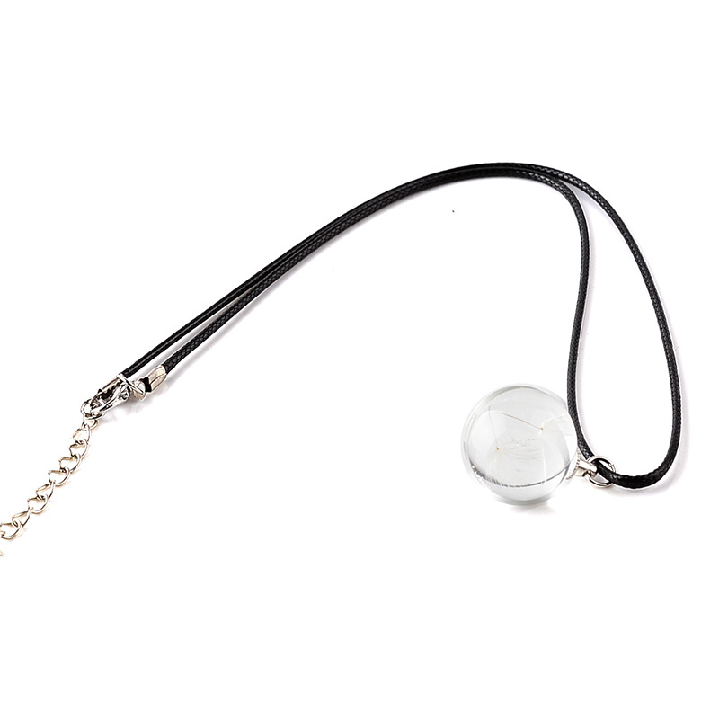 fashion natural leaves dandelion glass dried flower hot-selling necklace
