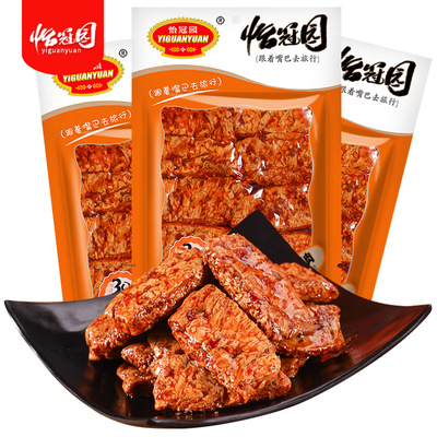 【厂家直销】怡冠园100g手撕素肉豆干辣条湖南特产小零食休闲食品|ms