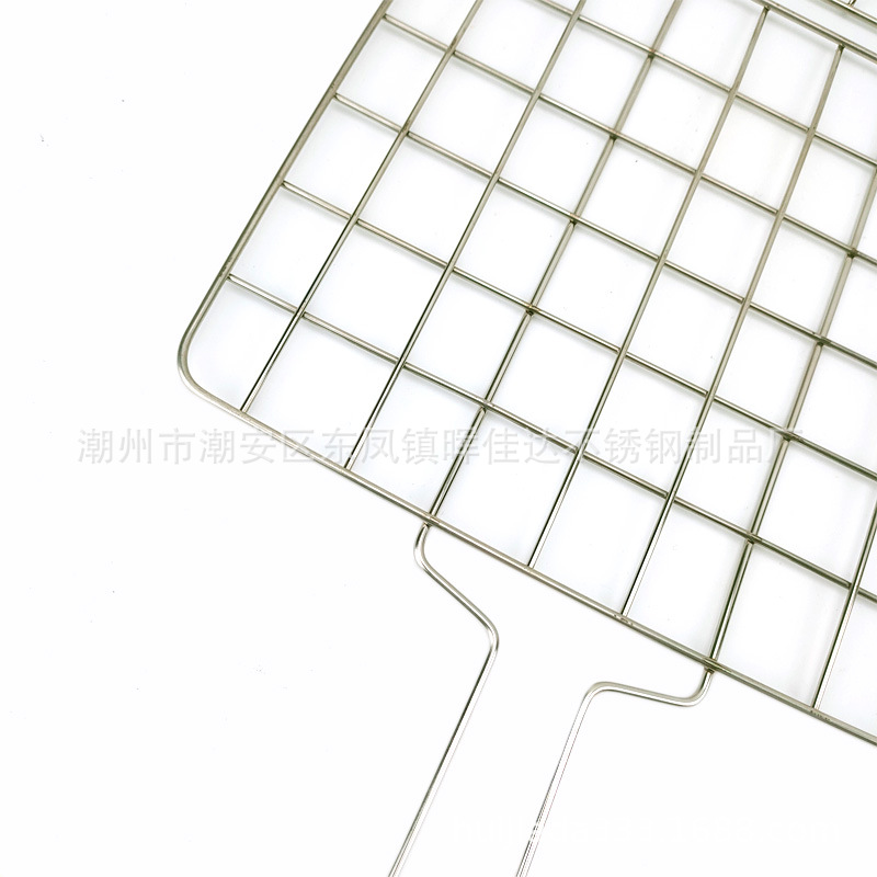 不锈钢烧烤网定制款烤鱼夹方形BBQ烧烤网片 折叠烧烤网夹烧烤工具