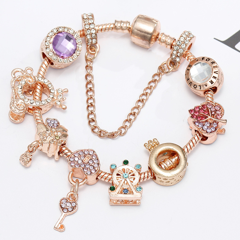 1 Piece Simple Style Heart Shape Flower Copper Plating Zircon Women's Bracelets display picture 14