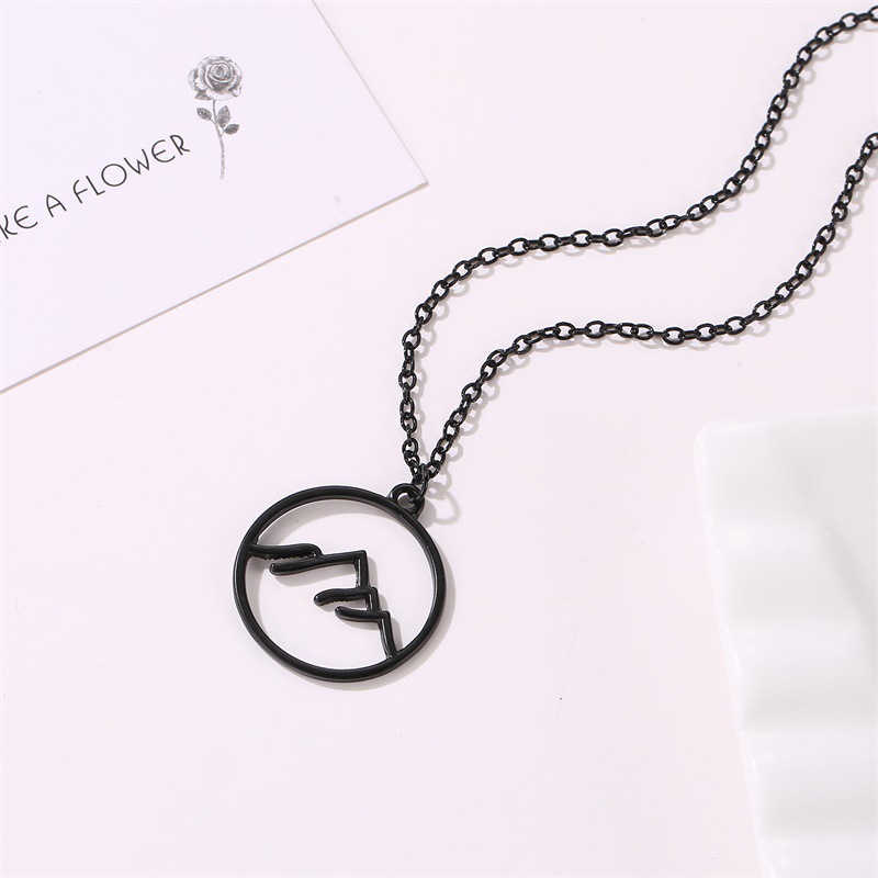 Necklace Round Hollow Necklace Pendant Fashion Mountain Folded Mountain Geometric Hollow Necklace display picture 6