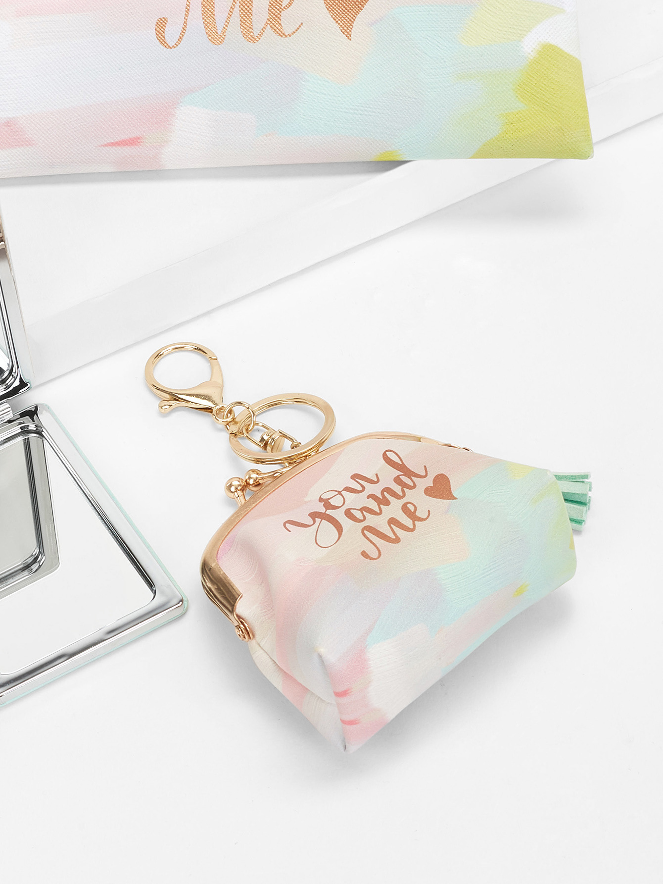 Traje de regalo de lujo ligero espejo cosmético teléfono móvil bolsa monedero regalo de tres piezas conjunto anual reunión regalo traje de negocios