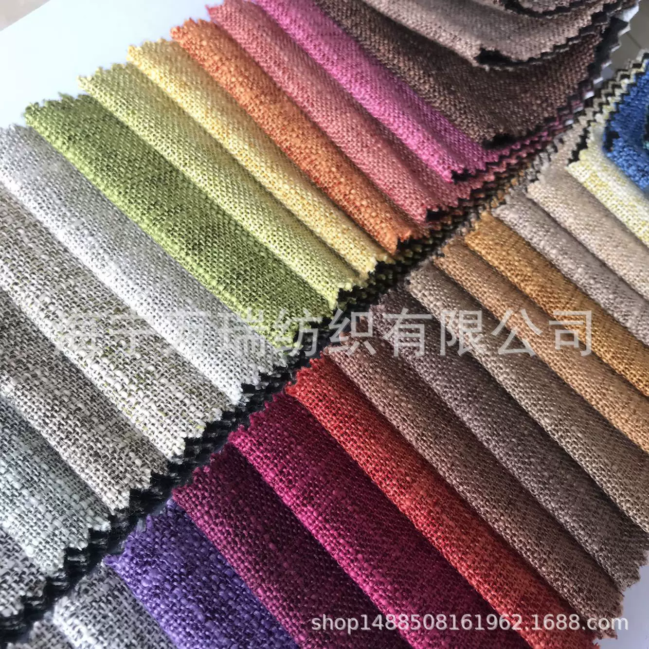 现货大肚纱色织亚麻布透气沙发布工程布家居面料麻布竹节麻