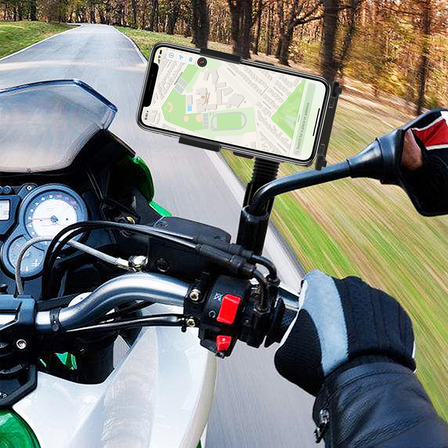 跨境自行车手机支架铝合金固定导航电瓶电动车摩托车手机架骑行-阿里巴巴