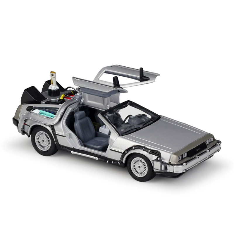 Реалистичная модель DeLorean из сплава масштаба 1:24 с миниатюрой персонажа - Назад в будущее, подарок на день рождения