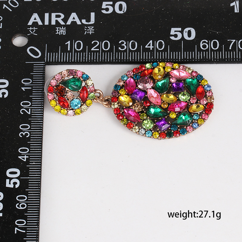 New Retro Geometric Water Drop Color Mosaic Stud Earrings display picture 1