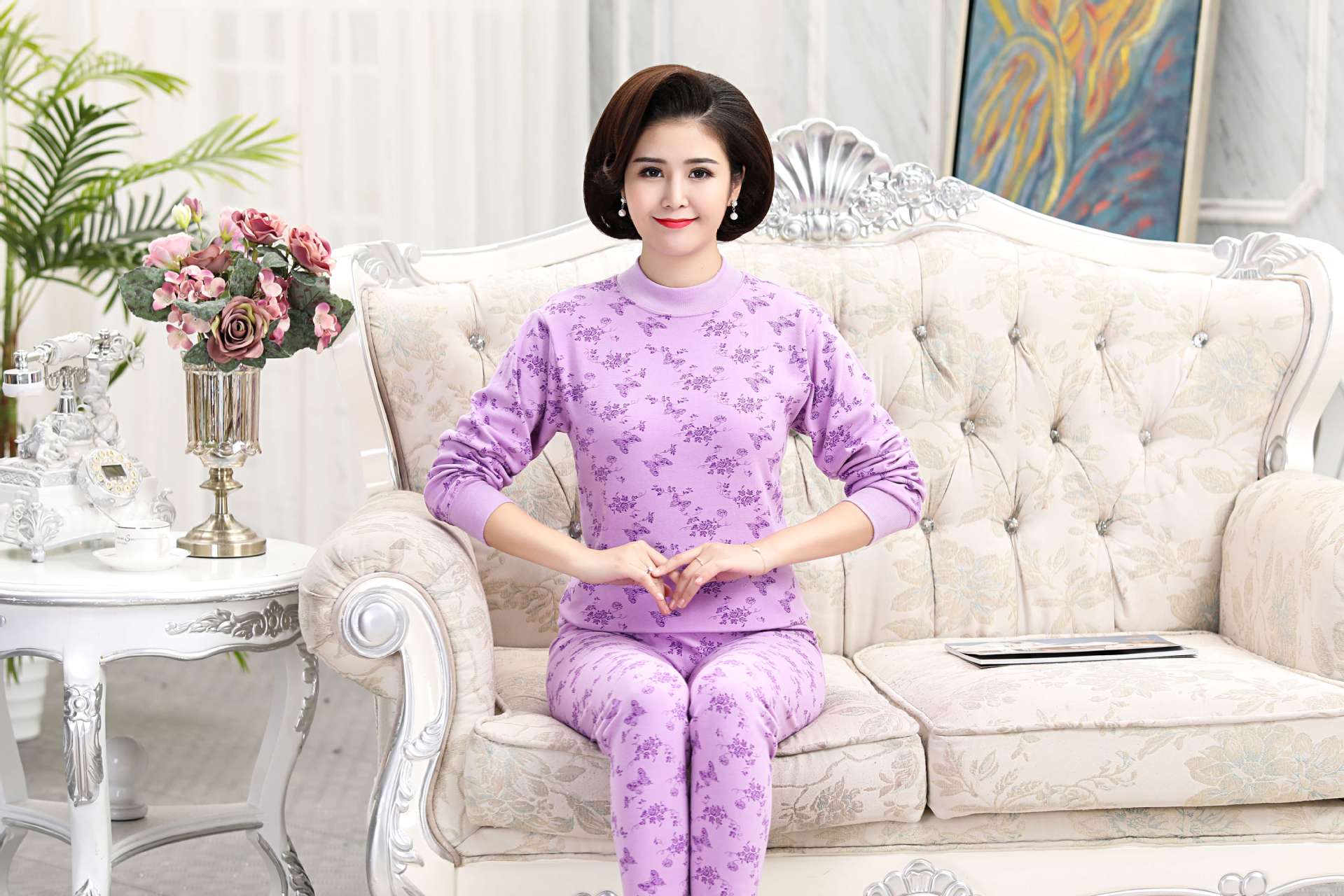 라이트 퍼플 터틀넥