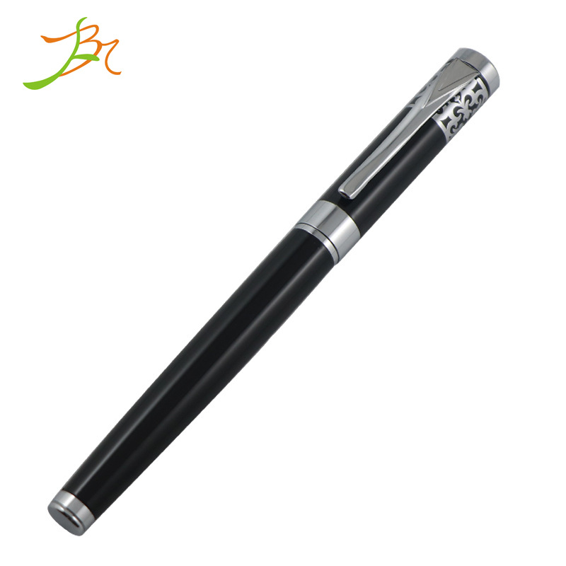 Custom metal pen bright chromium relief retro stereo pattern lace…