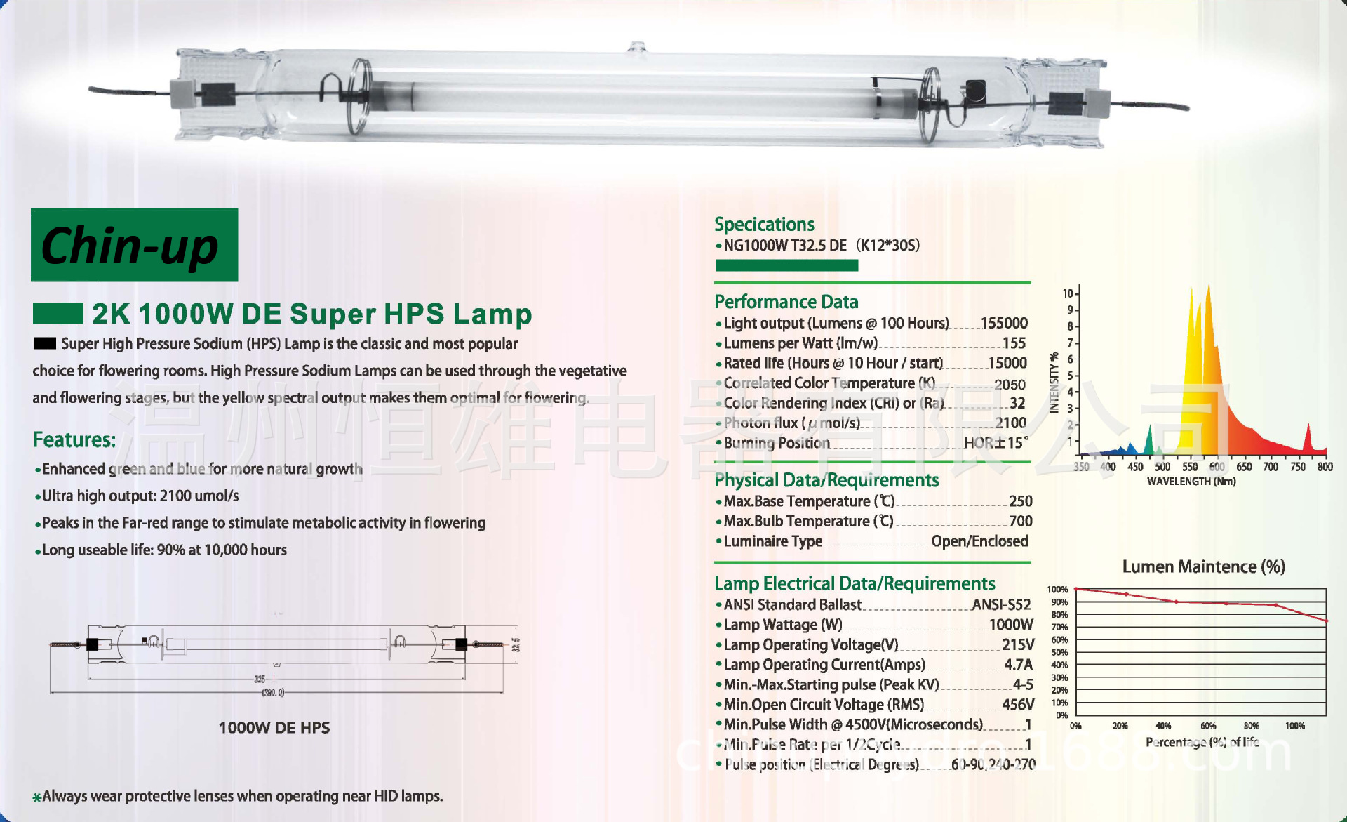 2K 1000W DE SUPER HPS Lamp(1)