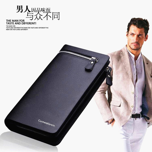 Cross-border wallet men long-handbag zipper business handbag fold buckle card holder wallet phone bag