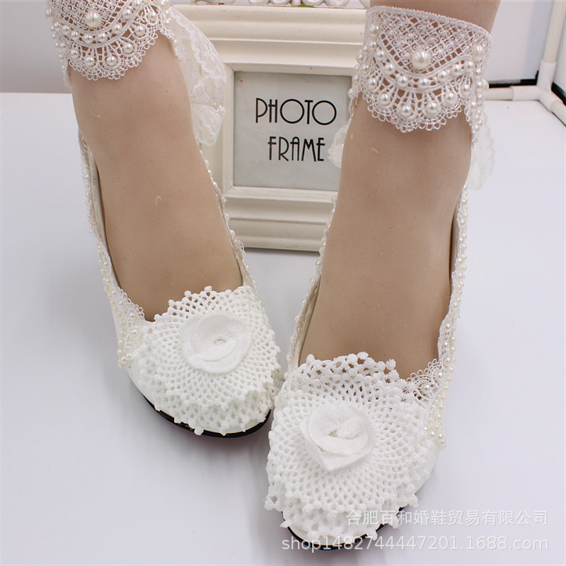 【星辰猫】大码白色婚礼高跟女鞋新娘婚纱礼服婚鞋厂家货源BH160