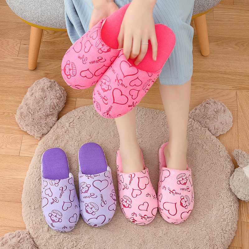 Drainage Special Sale Indoor Soft Bottom Silent Cotton Slippers Monkey Printed Super Velvet