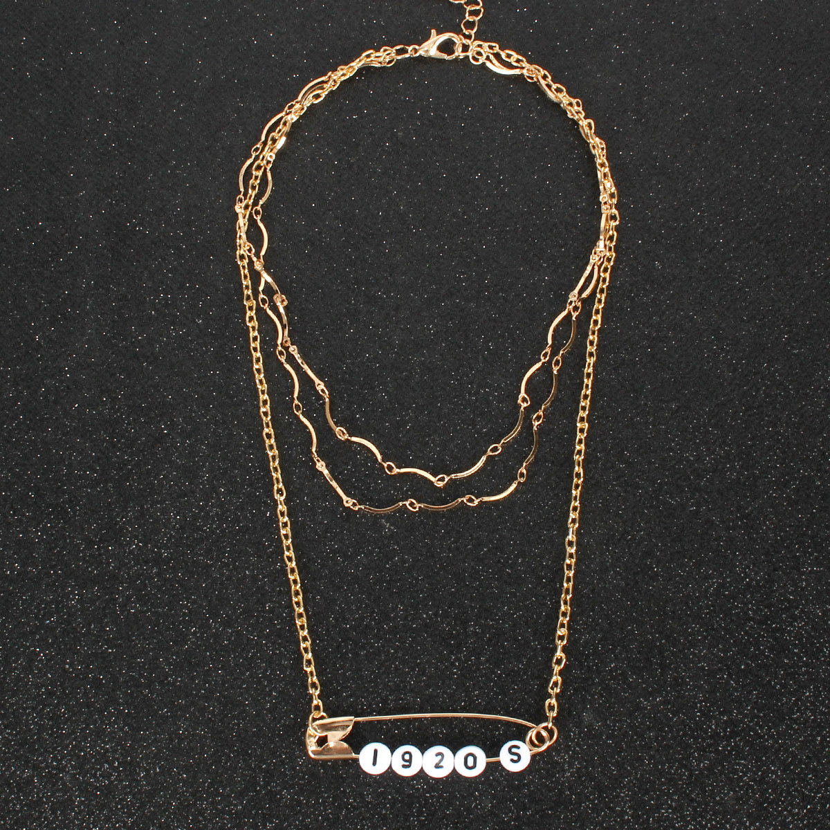 Accessories Pin Digital Pendant Multilayer Clavicle Chain Fashion Popular Necklace Women display picture 4