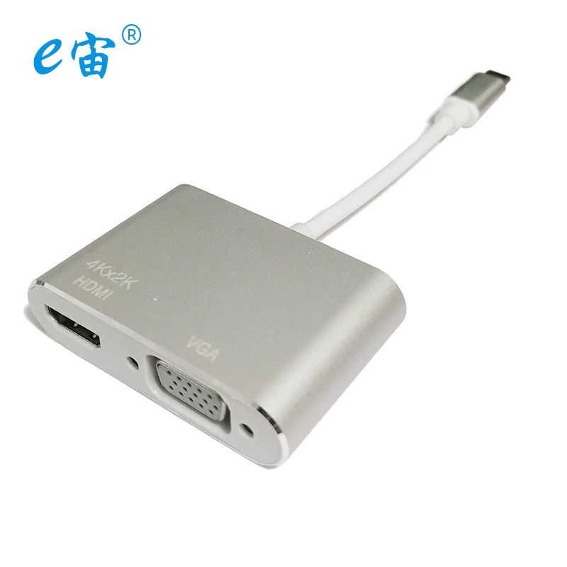 Кабель Type-C на VGA+HDTV 4Kx2K, конвертер два в одном, адаптер для ноутбука USB 3.1
