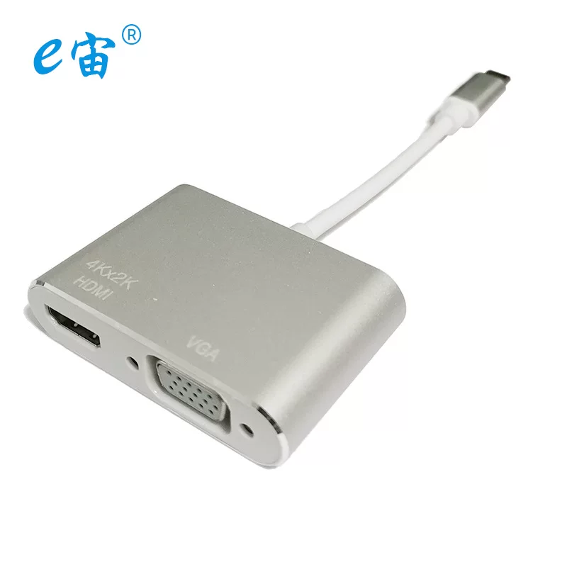 Кабель Type-C на VGA+HDTV 4Kx2K, конвертер два в одном, адаптер для ноутбука USB 3.1
